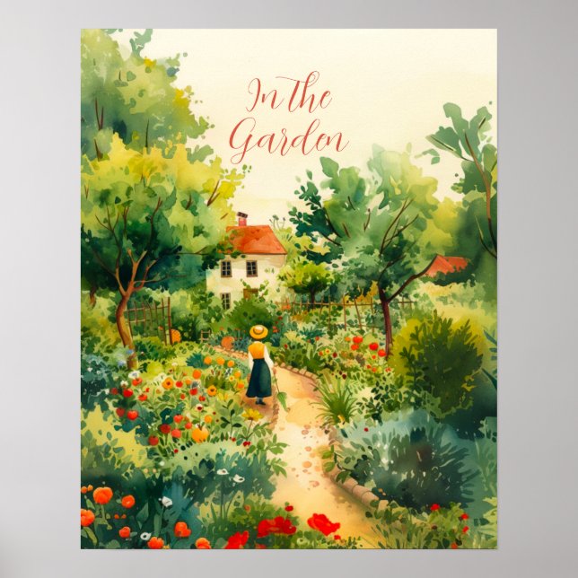 Vintage Blommigt Garden Poster (Framsidan)