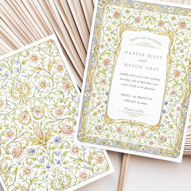 Vintage Blommigt Garden Wedding Wedding Inbjudningar (Skapare uppladdad)