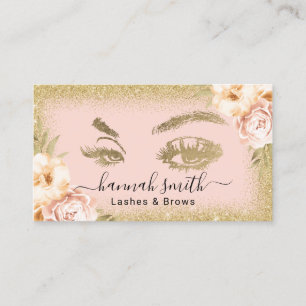 Vintage Blommigt Glitter Makeup Artist Beauty Visitkort