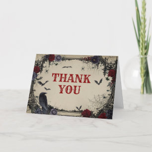 Vintage Blommigt Gothic Baby Shower Tack Kort