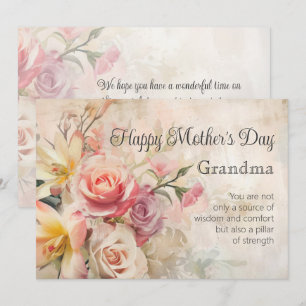 Vintage Blommigt Grandma Mors dag Card Julkort