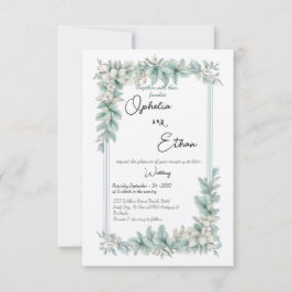 Vintage Blommigt Gräns, bröllopsinbjudan Inbjudningar
