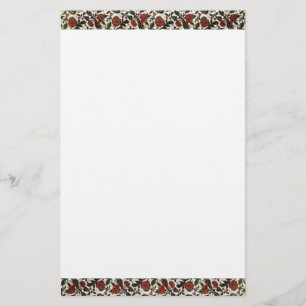 Vintage Blommigt Gräns Stationery Brevpapper
