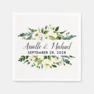 Vintage Blommigt Greenery Garden Wedding Napkins Pappersservett