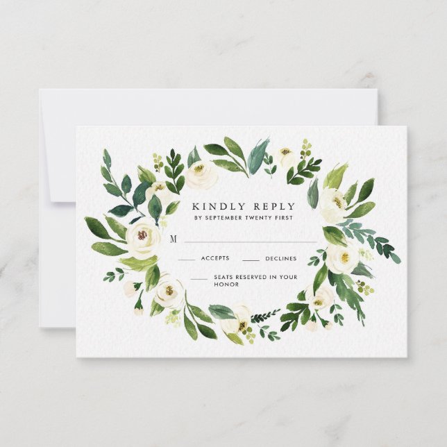 Vintage Blommigt Greenery Garden Wedding OSA kort (Framsida)