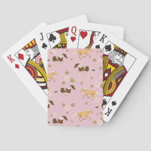 Vintage Blommigt Horse Mönster Casinokort