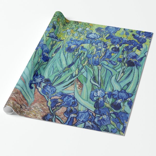 Vintage blommigt, Iris, Vincent van Gogh Presentpapper (Utrullad)
