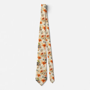 Vintage Blommigt & Kamera Mönster (5) Slips
