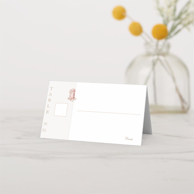 Vintage Blommigt klassisk bröllop Placeringskort (Framsida)