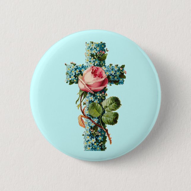 Vintage Blommigt Kor Knapp (Framsida)