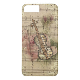 Vintage Blommigt Lakan Music Violin
