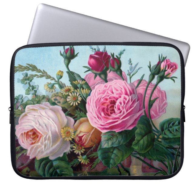 Vintage Blommigt Laptop sleeve (Framsidan)