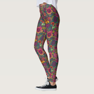 Vintage Blommigt Leggings - Söt