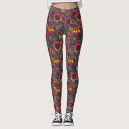 Vintage Blommigt Leggings - Söt