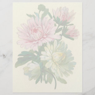 Vintage Blommigt Letterhead Stationery