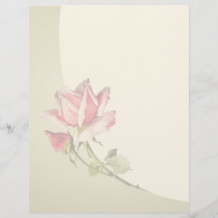Vintage Blommigt Letterhead Stationery