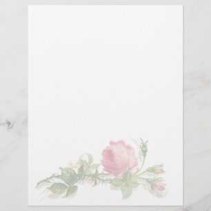 Vintage Blommigt Letterhead Stationery