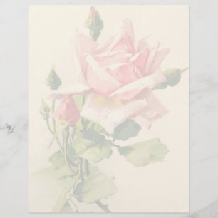 Vintage Blommigt Letterhead Stationery