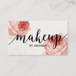 Vintage Blommigt Makeup Artist Beauty Salon Visitkort