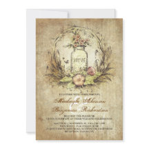 vintage blommigt Mason burk rustic bröllop