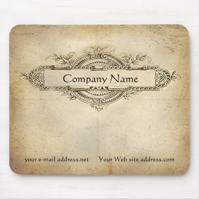 Vintage Blommigt Medallion Åldras Papper Musmatta (Framsidan)