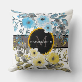 Vintage Blommigt Modern Monogram #6 Kudde