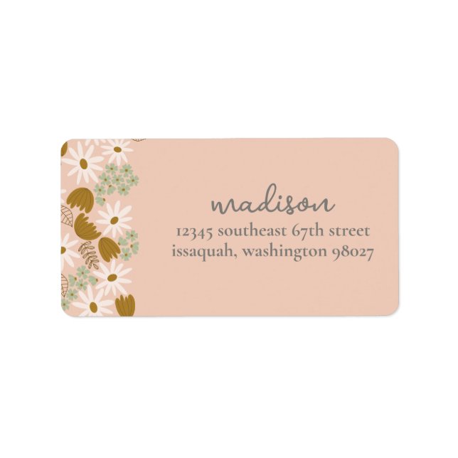 Vintage Blommigt Möhippa Returadressetikett Adressetikett (Framsidan)