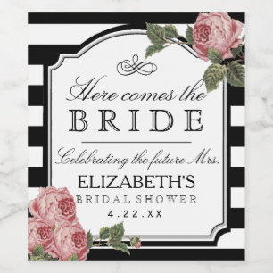 Vintage Blommigt Möhippa Vin Flaska-etikett Vinflaska Etikett