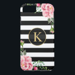 Vintage Blommigt Monogram Black White Stripe<br><div class="desc">Decorera din iPhone i Stil med den här Personlig"Vintage Blommigt Monogram Black White Stripe" unikt fodral! Du kan anpassa den med ditt namn eller din text på den här designen. Om du behöver ytterligare anpassning klickar du på "Anpassa dess " och användor verktyg för att ändra storlek, rotera, ändra färg,...</div>