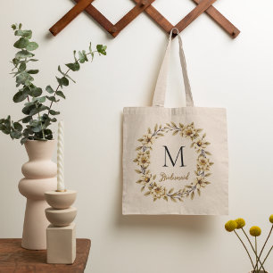 Vintage Blommigt Monogram Bridesmaid Tygkasse