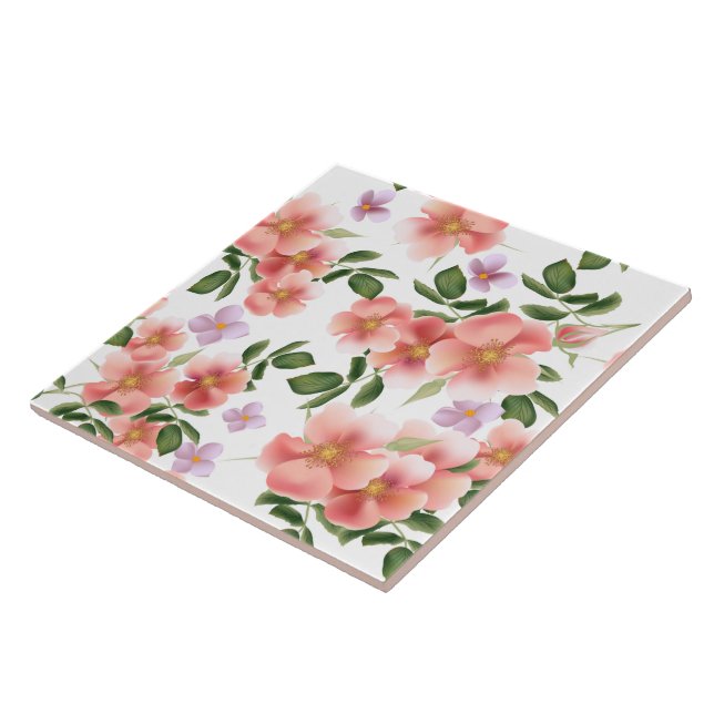 vintage blommigt mönster i följd kakelplatta (Sidan)