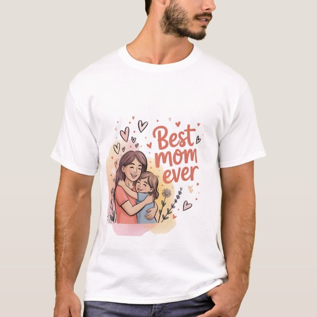 Vintage Blommigt Mor dag T-Shirt (Framsida)