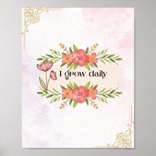 Vintage Blommigt Motiv offertutskrift Poster