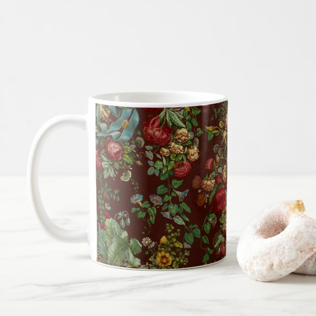 Vintage Blommigt Mugg (Med munk)