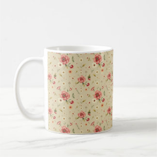 Vintage Blommigt Mugg med botanisk design från Bei