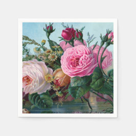 Vintage Blommigt Napkin Pappersservett