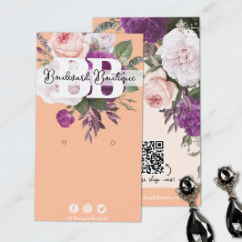 Vintage Blommigt om betesmarkering av judisk QR-ko Visitkort