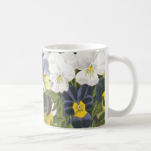 Vintage Blommigt Pansy Flowers Mönster Mugg