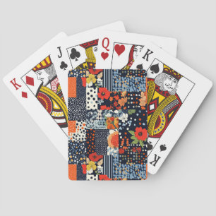 Vintage Blommigt Patchwork Mönster (3) Casinokort