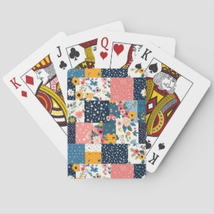 Vintage Blommigt Patchwork Mönster (4) Casinokort