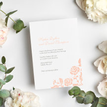 Vintage Blommigt Peach Ro Snöre Mönster Bröllop