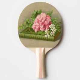 Vintage Blommigt Peony Classy Bok Elegant Pingisracket