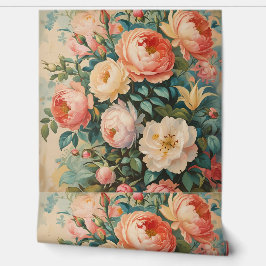 Vintage Blommigt Peony Ro Peel och Stick