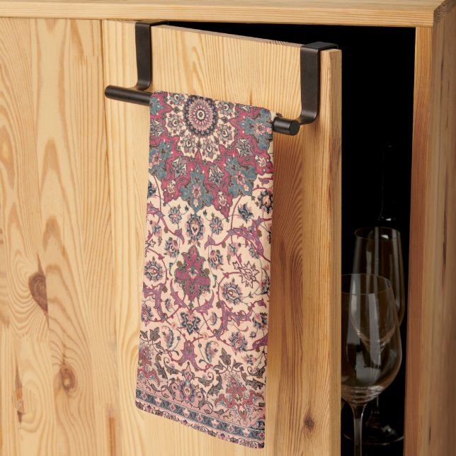 Vintage Blommigt Persian Carpet Mönster Kökshandduk (Thirds Fold)