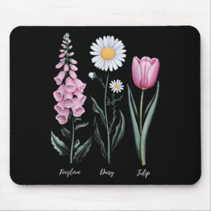 Vintage Blommigt Plant Foxglove Daisy Tulip Flower Musmatta