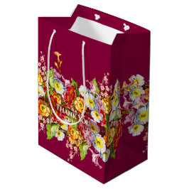 Vintage Blommigt Primroses Cute Chic Burgundy