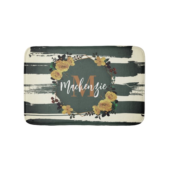 Vintage Blommigt Ram Badrumsmatta (Framsidan)