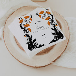 Vintage Blommigt Ram Halloween fest Pappersservett