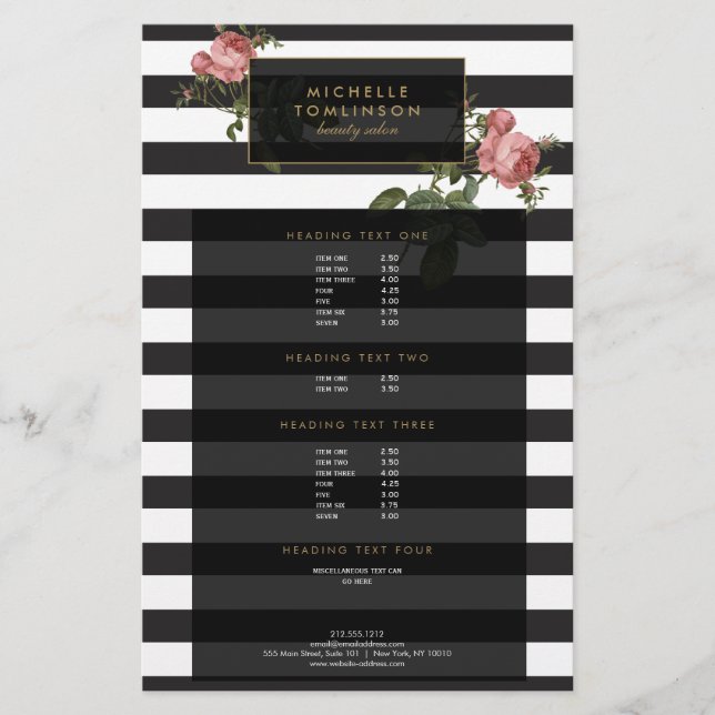 Vintage Blommigt Rastad Salon II Flyer (Framsidan)