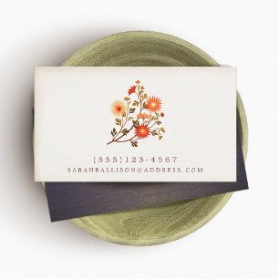 Vintage Blommigt Red Orange Flowers